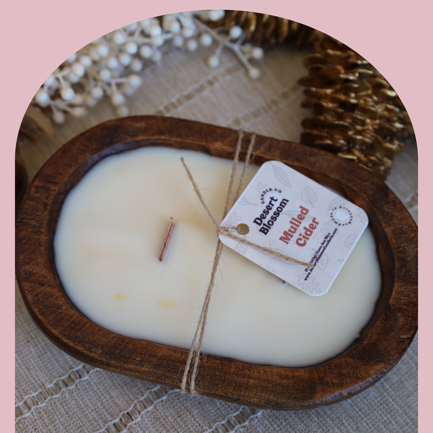 Mulled Cider Dough Bowl Candle | 12 oz Wood Wick Candle
