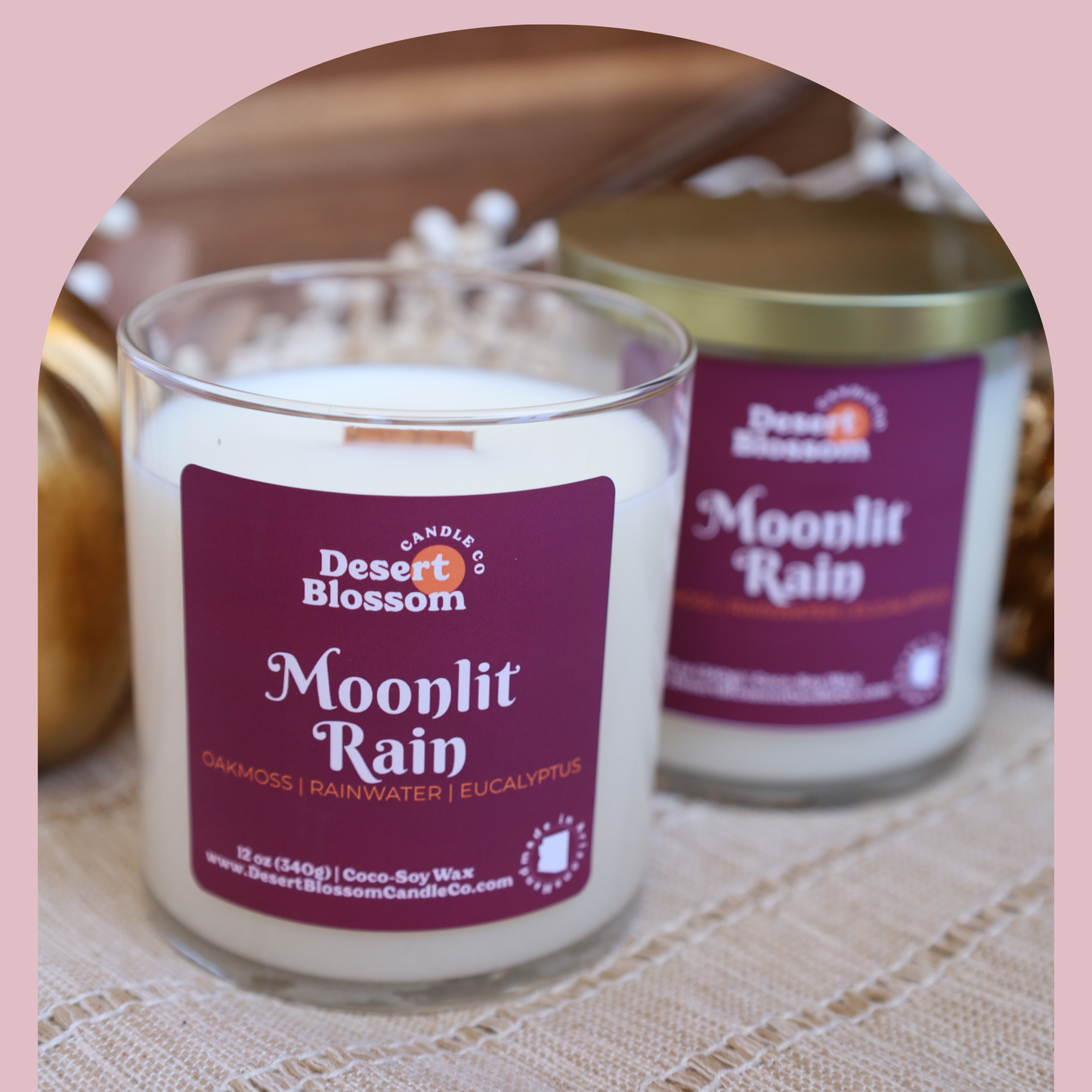 Moonlit Rain | 12 oz Wood Wick Fall Candle
