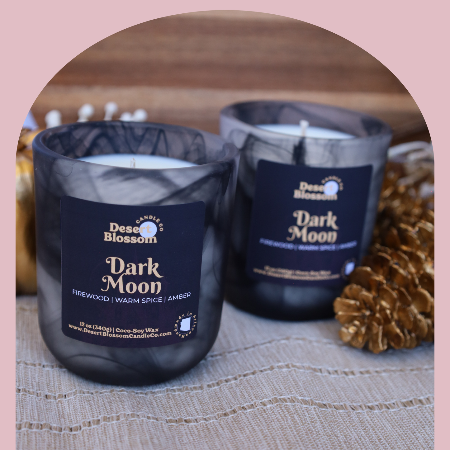 Dark Moon | 12 oz Firewood & Amber Wood Wick Candle