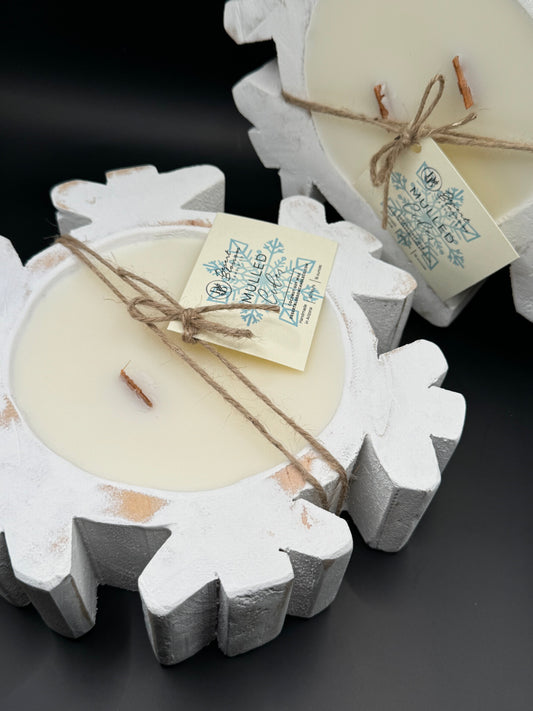 Snowflake Dough Bowl Candle