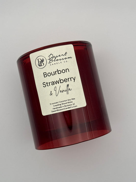 Bourbon Strawberry Vanilla Wood Wick Candle