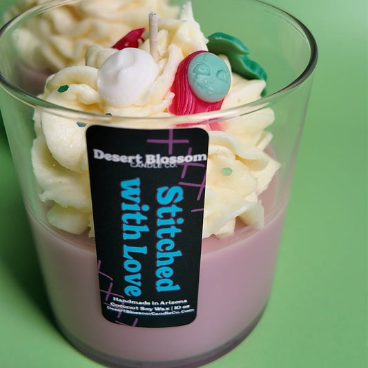 Stitched with Love Dessert Candle
