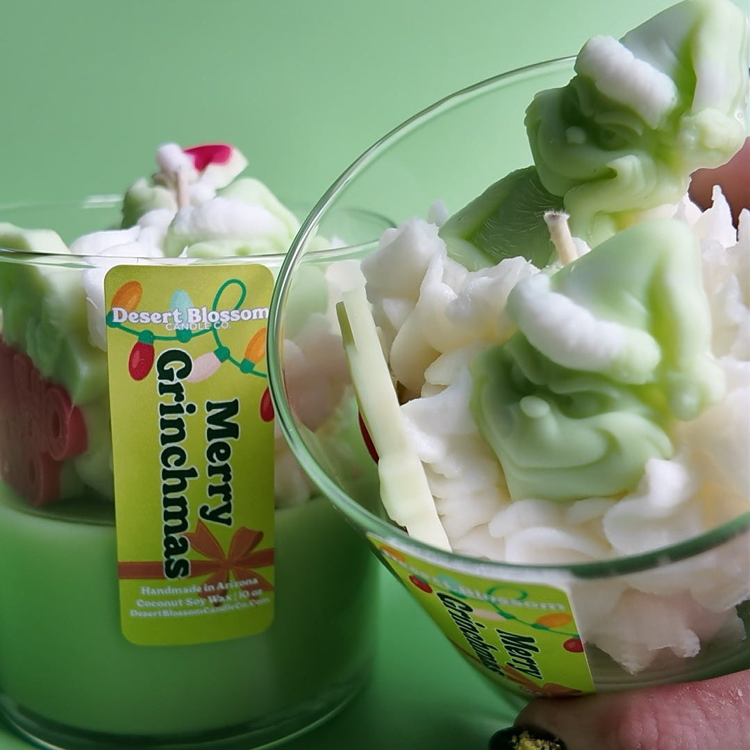 Merry Grinchmas Dessert Candle
